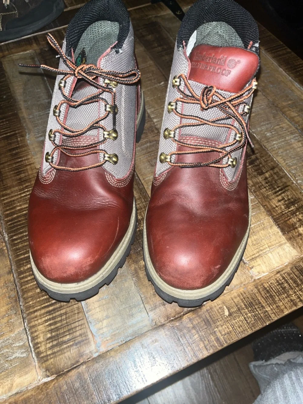 Timberland Men's Two-Tone Brown and Tan Leather Hiking Boots